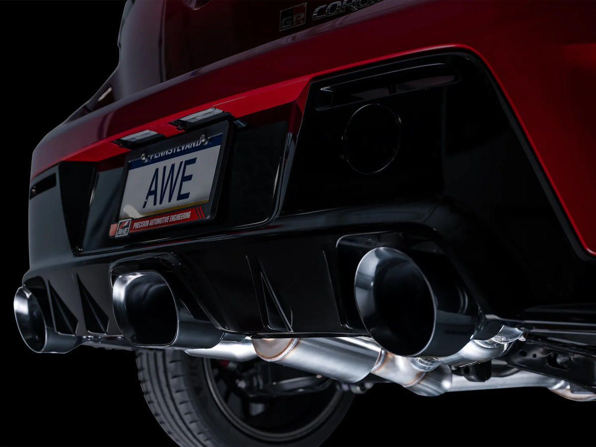 AWE Tuning 2023+ Toyota GR Corolla Track Edition Exhaust - Diamond Black Tips - 3020-53472
