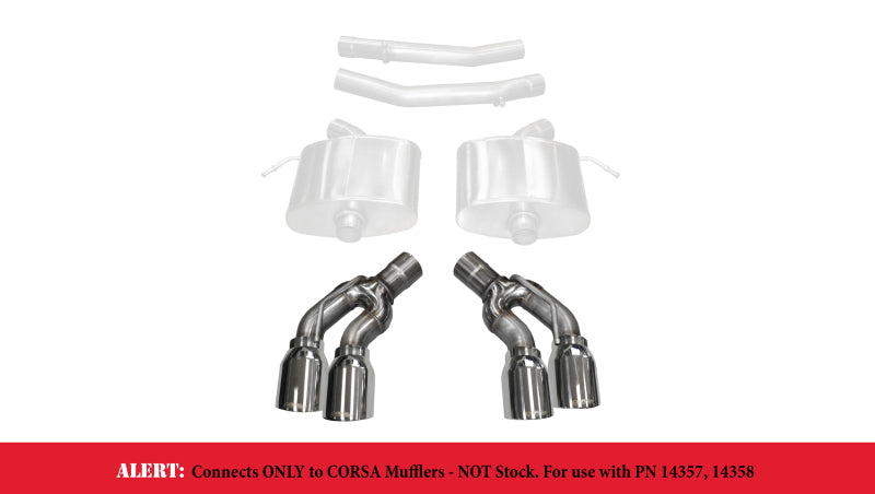 Corsa 2016-2019 Cadillac CTS-V 2.75in Inlet / 4.0in Outlet Polished Tip Kit (For Corsa Exhaust Only) - 14359