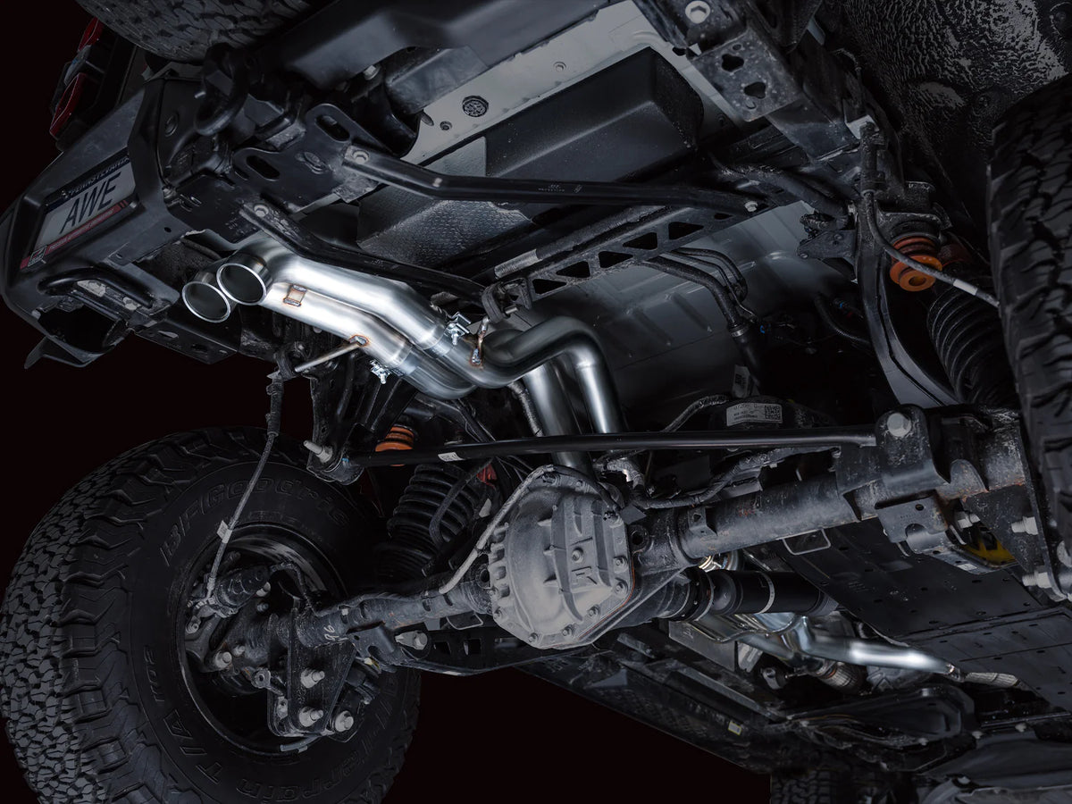 AWE Tuning 22-24 Ford Bronco Raptor 4WD Dual BashGuards Cat-Back SwitchPath Exhaust (No Tips) - 3025-31327