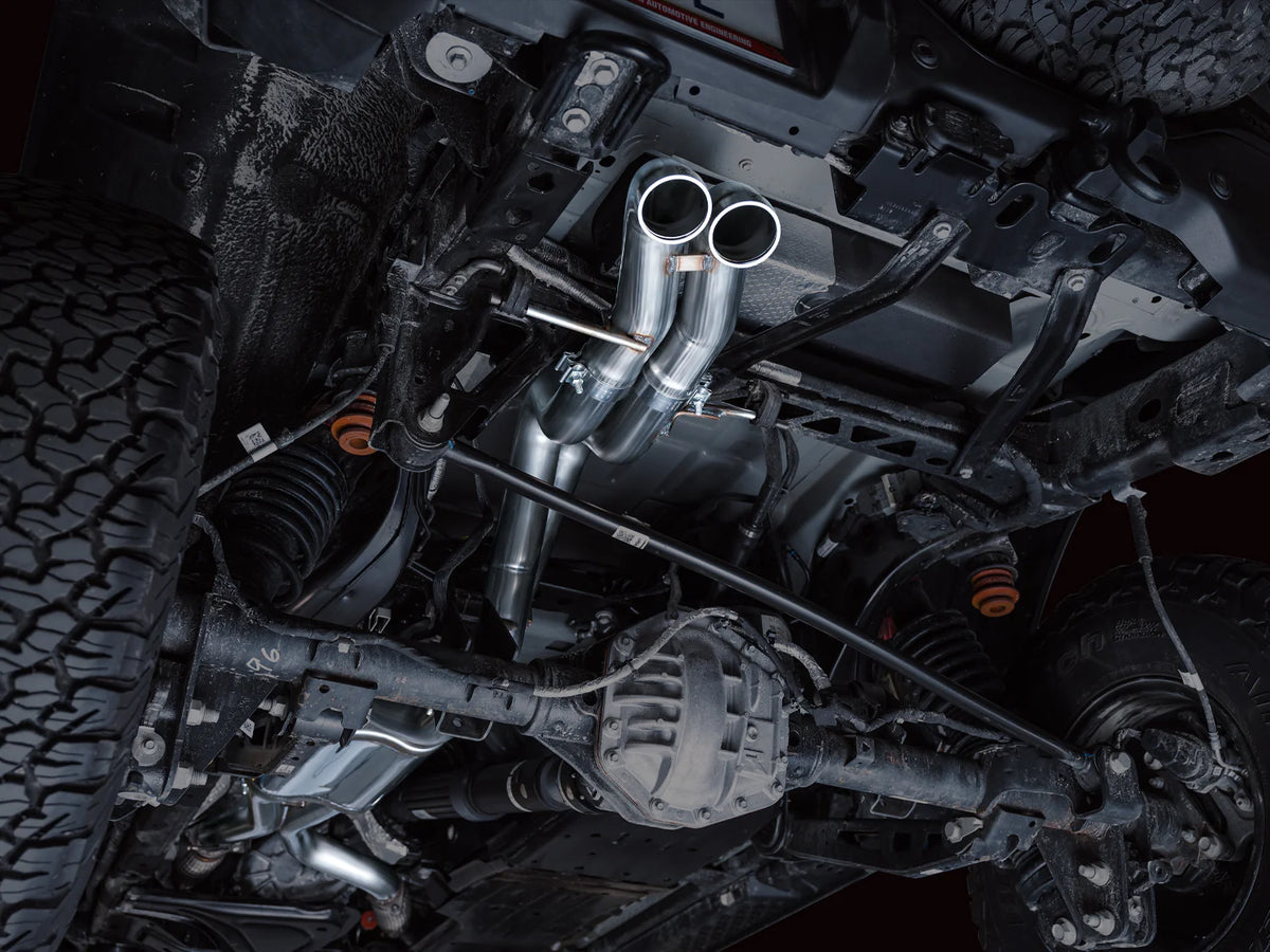 AWE Tuning 22-24 Ford Bronco Raptor 4WD Dual BashGuards Cat-Back SwitchPath Exhaust (No Tips) - 3025-31327