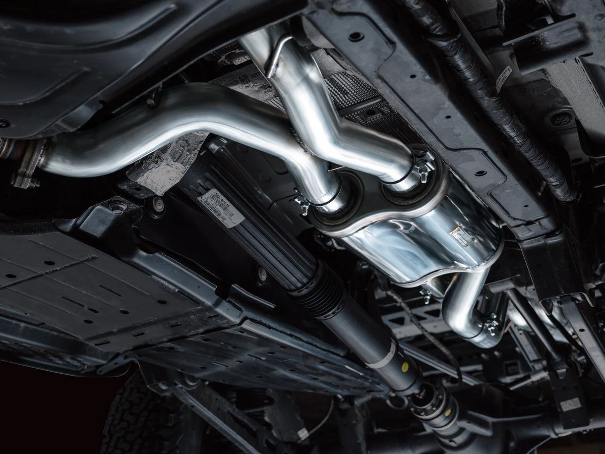 AWE Tuning 22-24 Ford Bronco Raptor 4WD Dual BashGuards Cat-Back SwitchPath Exhaust (No Tips) - 3025-31327