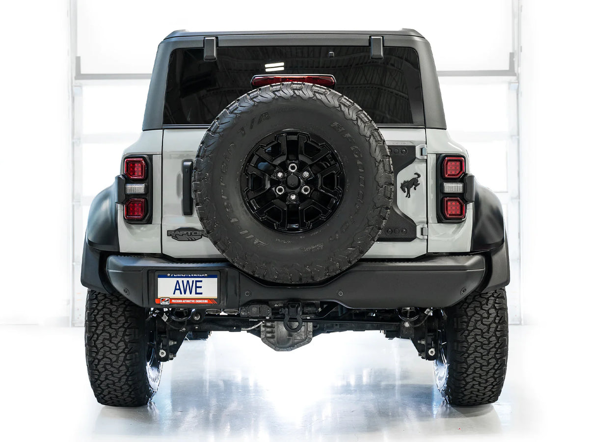 AWE Tuning 22-24 Ford Bronco Raptor 4WD Dual BashGuards Cat-Back SwitchPath Exhaust (No Tips) - 3025-31327