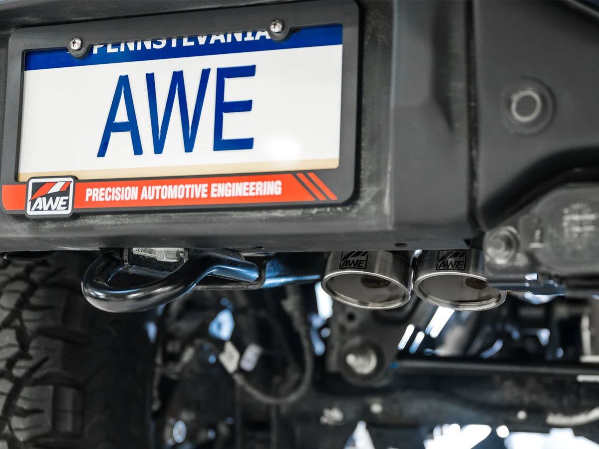 AWE Tuning 22-24 Ford Bronco Raptor 4WD Dual BashGuards Cat-Back SwitchPath Exhaust (No Tips) - 3025-31327