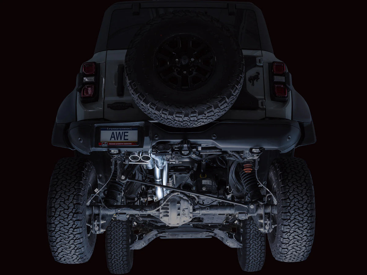 AWE Tuning 22-24 Ford Bronco Raptor 4WD Dual BashGuards Cat-Back SwitchPath Exhaust (No Tips) - 3025-31327
