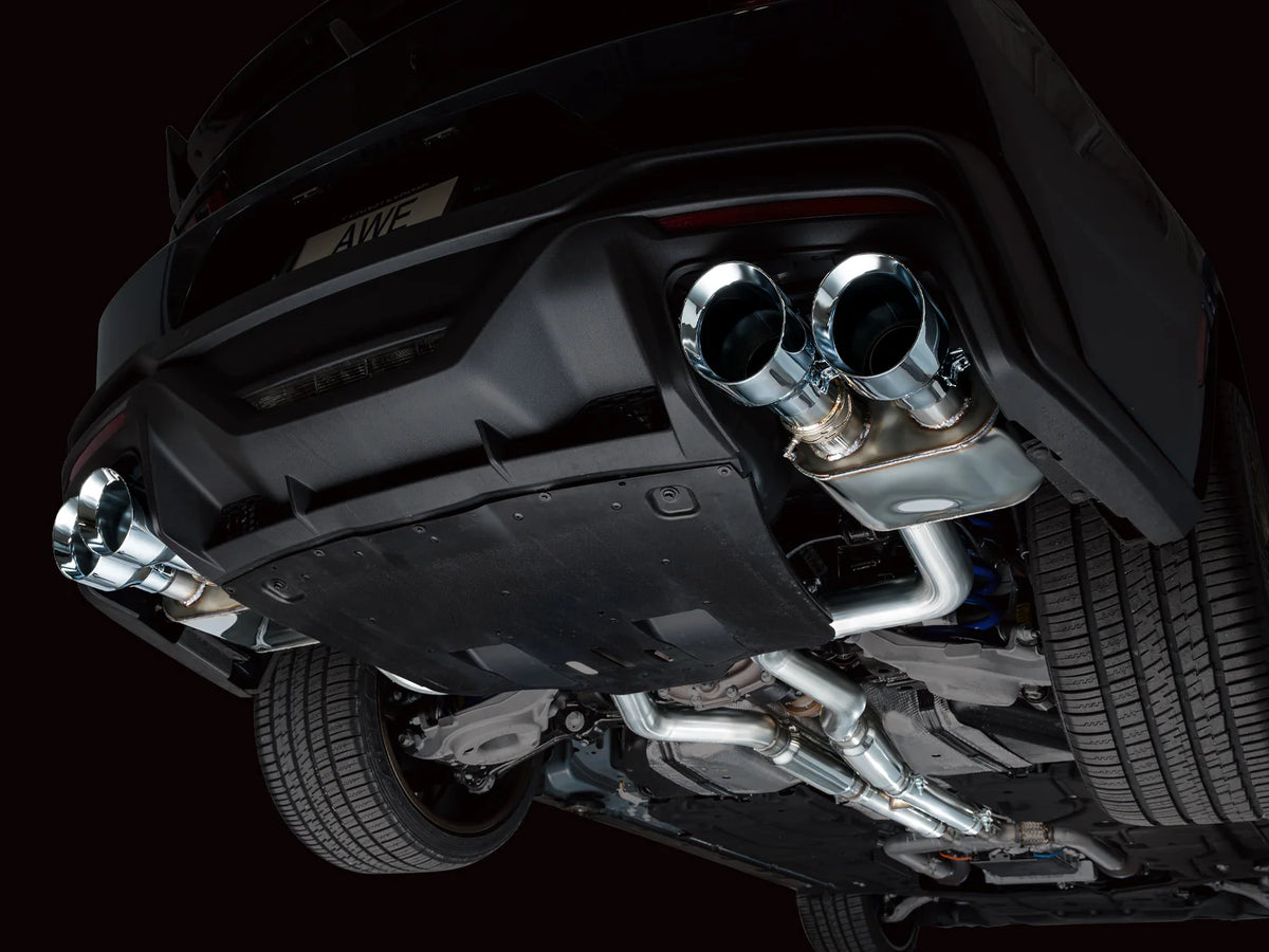 AWE 2024 Ford Mustang Dark Horse S650 RWD SwitchPath Catback Exhaust w/ Quad Chrome Silver Tips - 3025-42375
