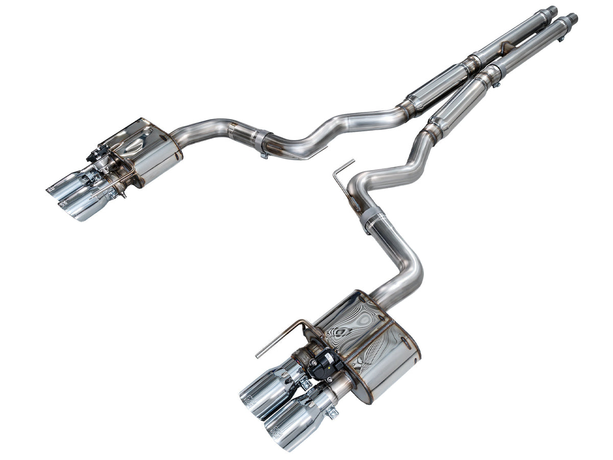 AWE 18-23 S550 Mustang GT SwitchPath Exhaust - Chrome Silver Tips - 3025-42550