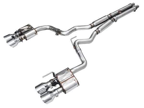 AWE Tuning 21-23 Ford Mustang Mach 1 SwitchPath Cat Back Exhaust w/ Quad Chrome Silver Tips - 3025-42551 for 2021-2023 Ford M