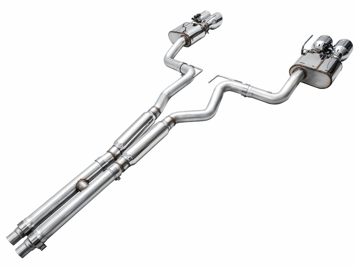 AWE Tuning 21-23 Ford Mustang Mach 1 SwitchPath Cat Back Exhaust w/ Quad Chrome Silver Tips - 3025-42551