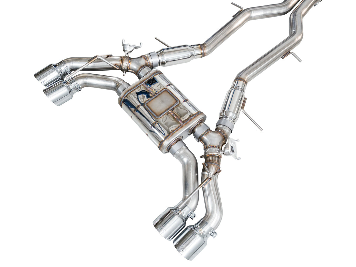 AWE 22-26 Cadillac CT5-V Blackwing SwitchPath Exhaust - Chrome Silver Tips - 3025-42562 for 2022-2026 Cadillac CT5 - close-up