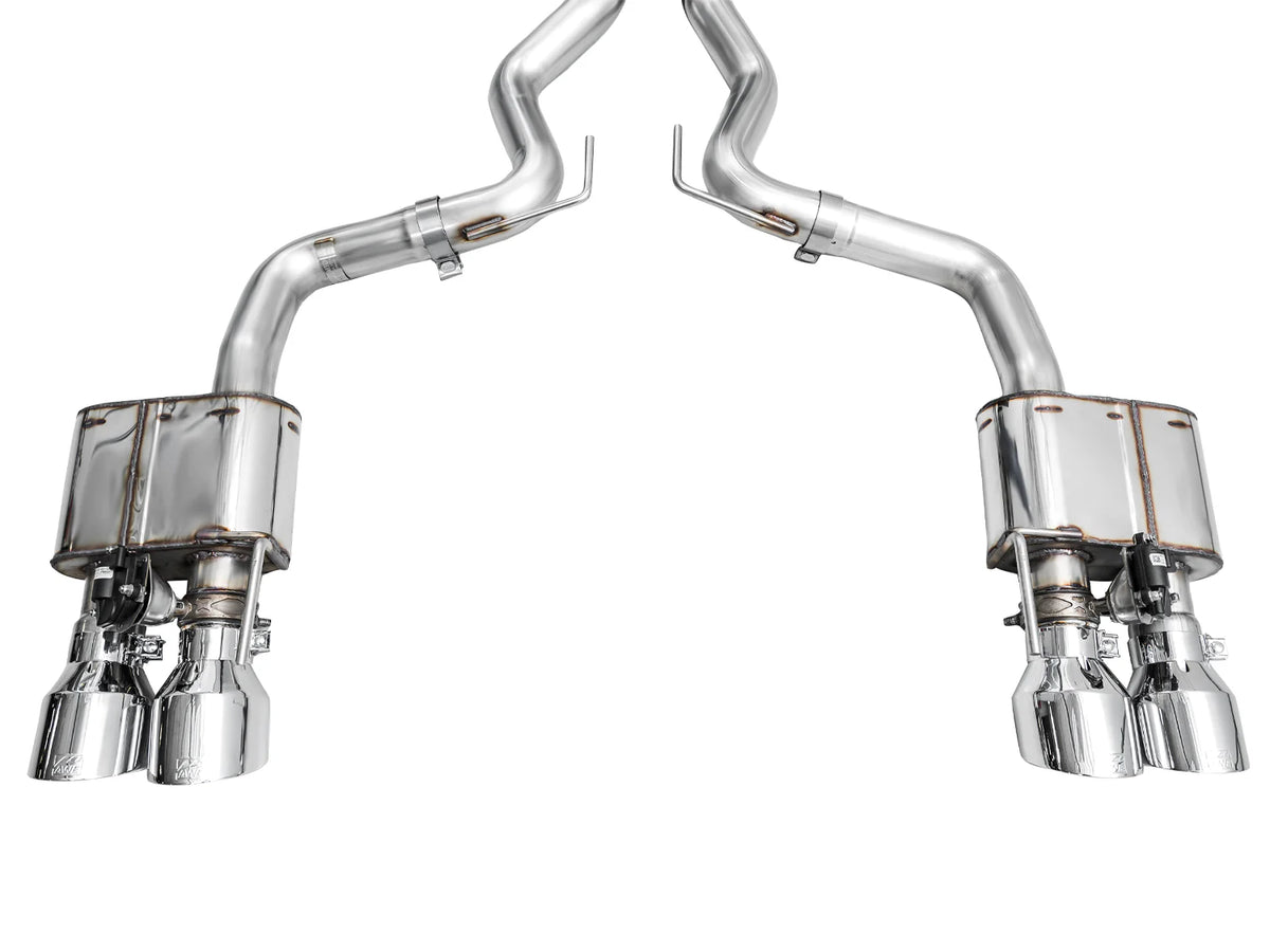 AWE 2024 Ford Mustang Dark Horse S650 RWD SwitchPath Catback Exhaust w/ Quad Chrome Silver Tips - 3025-42375