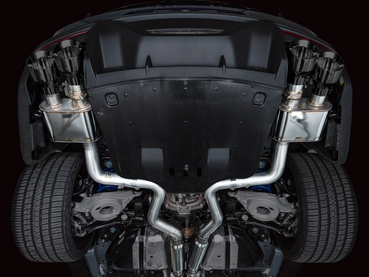 AWE 2024 Ford Mustang Dark Horse S650 RWD SwitchPath Catback Exhaust w/ Quad Diamond Black Tips - 3025-43375