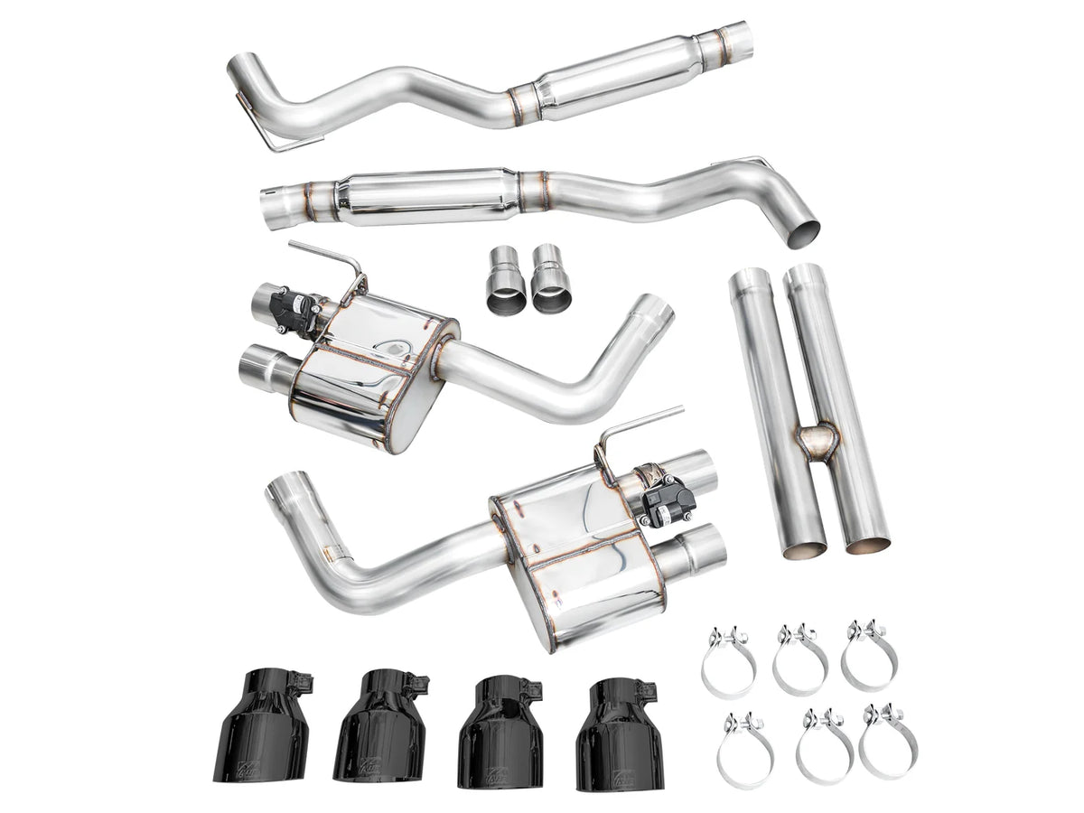 AWE 2024 Ford Mustang Dark Horse S650 RWD SwitchPath Catback Exhaust w/ Quad Diamond Black Tips - 3025-43375