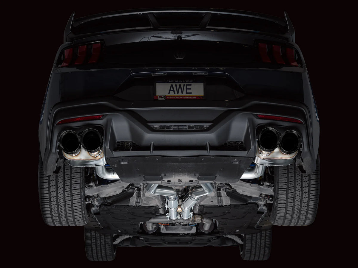 AWE 2024 Ford Mustang Dark Horse S650 RWD SwitchPath Catback Exhaust w/ Quad Diamond Black Tips - 3025-43375