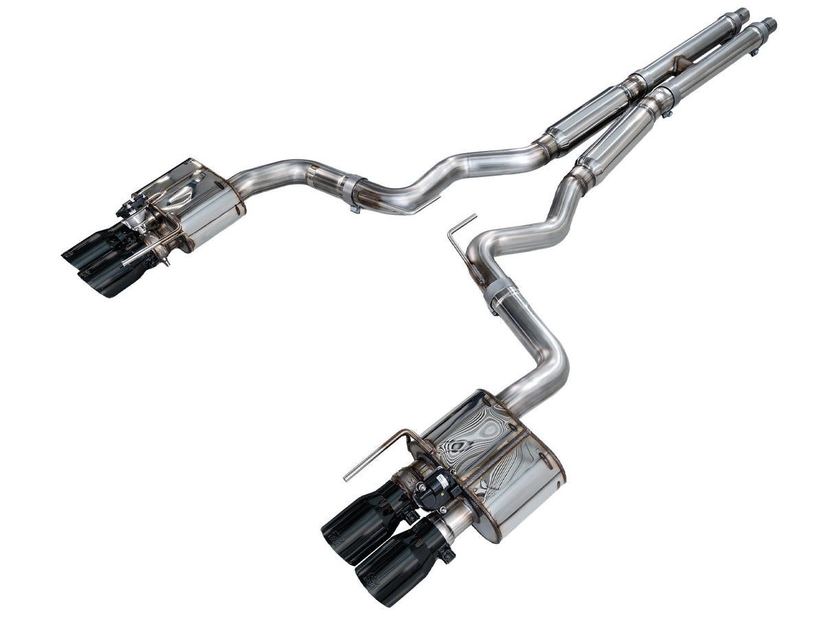 AWE 18-23 S550 Mustang GT SwitchPath Exhaust - Diamond Black Tips - 3025-43550