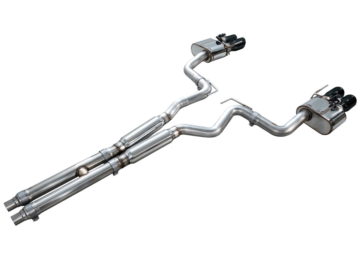 AWE 18-23 S550 Mustang GT SwitchPath Exhaust - Diamond Black Tips - 3025-43550