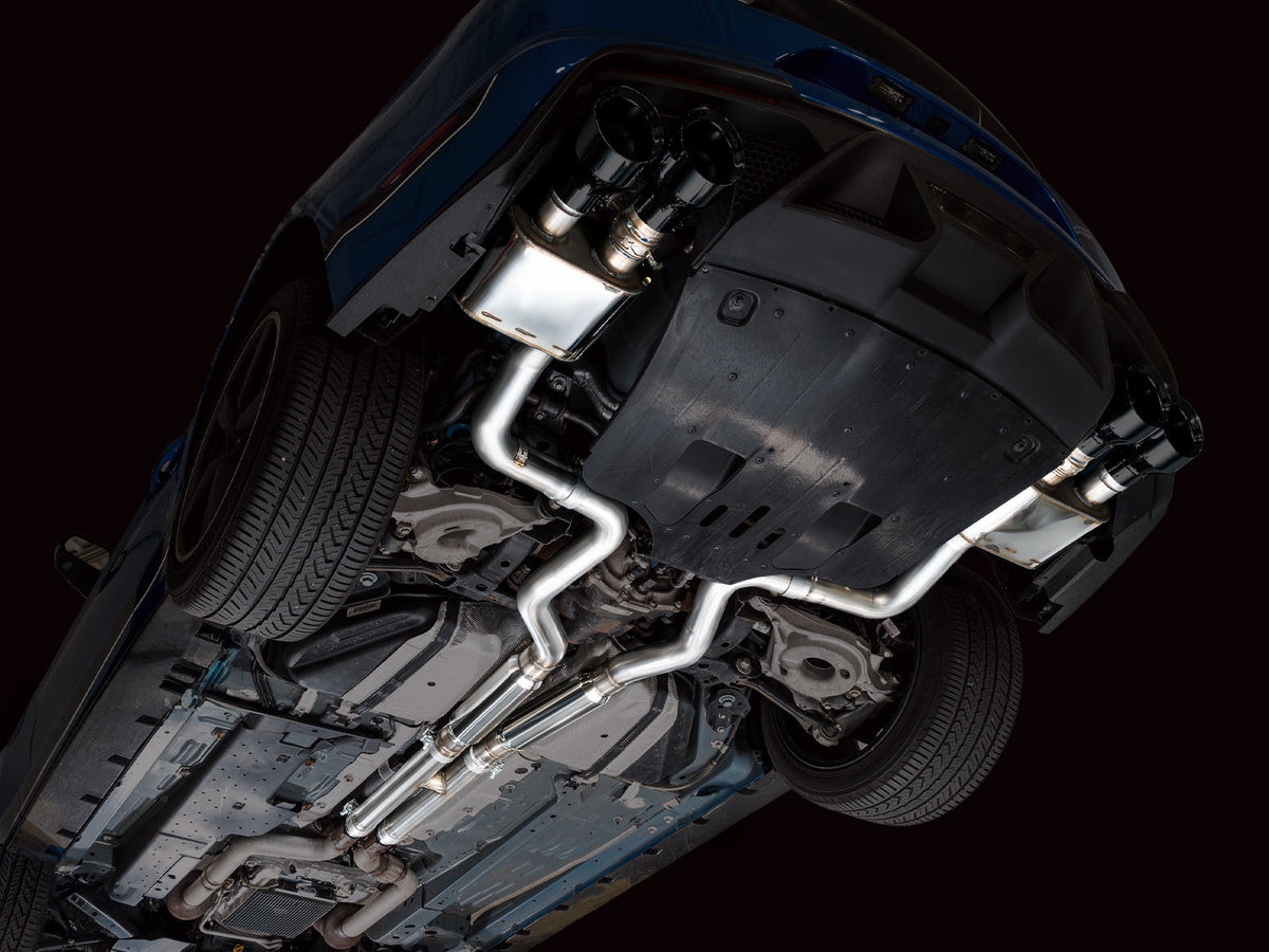 AWE Tuning 21-23 Ford Mustang Mach 1 SwitchPath Cat Back Exhaust w/ Quad Diamond Black Tips - 3025-43551