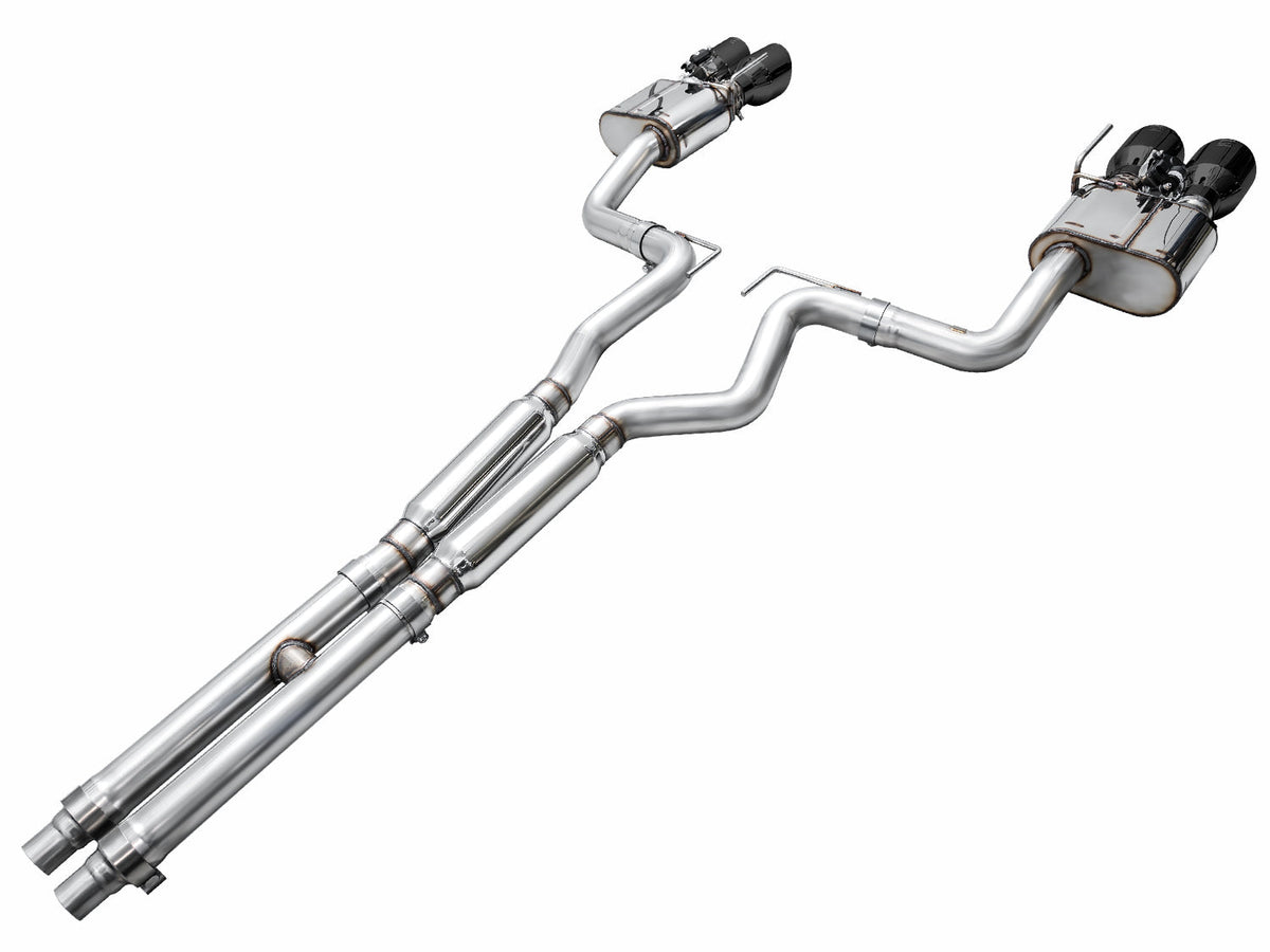 AWE Tuning 21-23 Ford Mustang Mach 1 SwitchPath Cat Back Exhaust w/ Quad Diamond Black Tips - 3025-43551