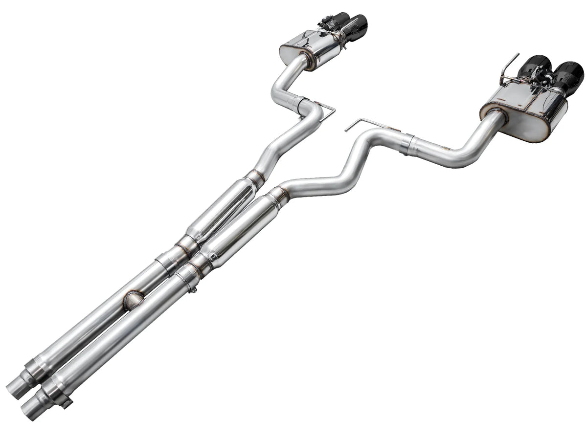 AWE 2024 Ford Mustang GT Fastback S650 RWD SwitchPath Catback Exhaust w/ Quad Diamond Black Tips - 3025-43650