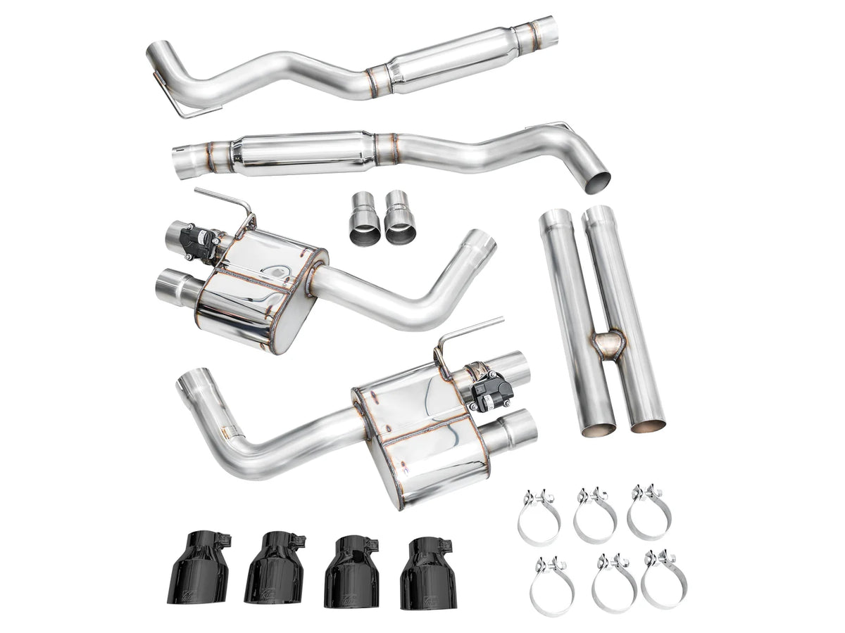 AWE 2024 Ford Mustang GT Fastback S650 RWD SwitchPath Catback Exhaust w/ Quad Diamond Black Tips - 3025-43650