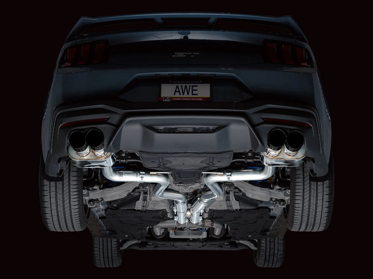 AWE 2024 Ford Mustang GT Fastback S650 RWD SwitchPath Catback Exhaust w/ Quad Diamond Black Tips - 3025-43650