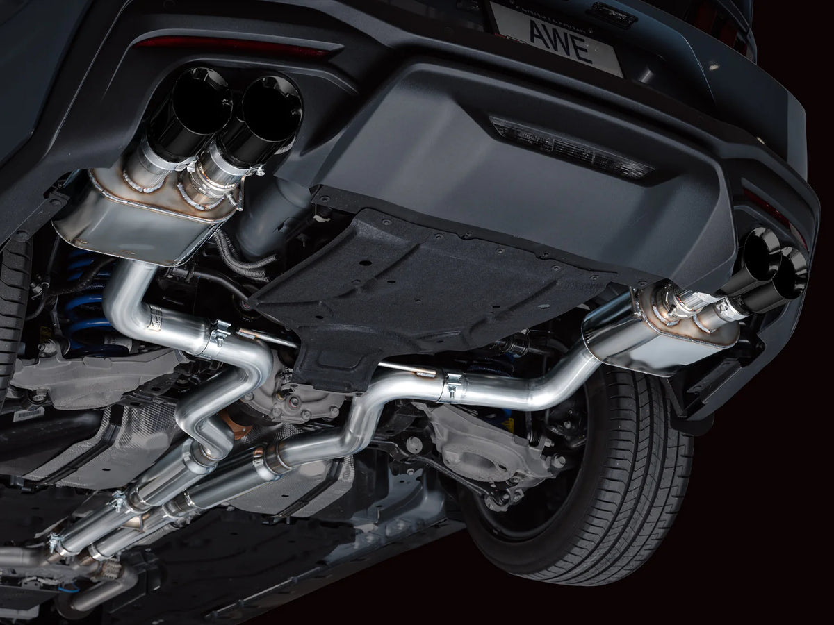 AWE 2024 Ford Mustang GT Fastback S650 RWD SwitchPath Catback Exhaust w/ Quad Diamond Black Tips - 3025-43650