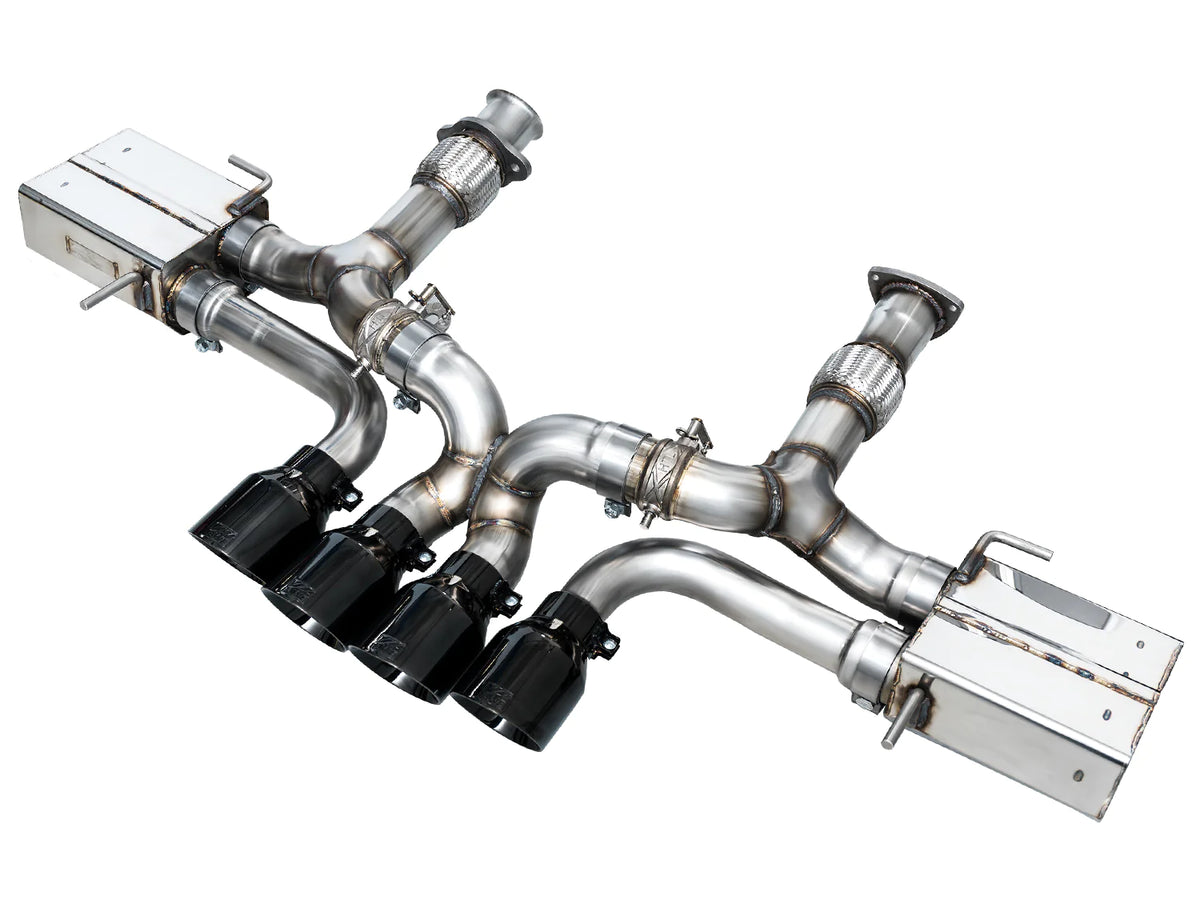 AWE 2023 C8 Corvette Z06 SwitchPath Cat-Back Exhaust - Diamond Black Tips - 3025-43906