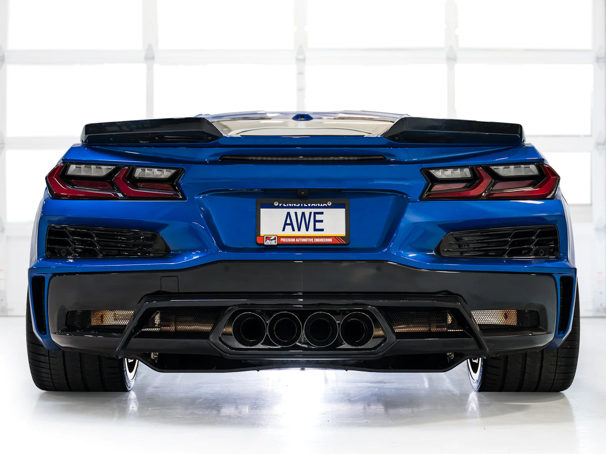 AWE 2023 C8 Corvette Z06 SwitchPath Cat-Back Exhaust - Diamond Black Tips - 3025-43906