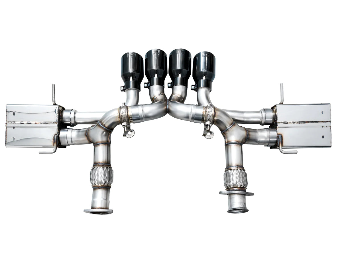 AWE 2023 C8 Corvette Z06 SwitchPath Cat-Back Exhaust - Diamond Black Tips - 3025-43906