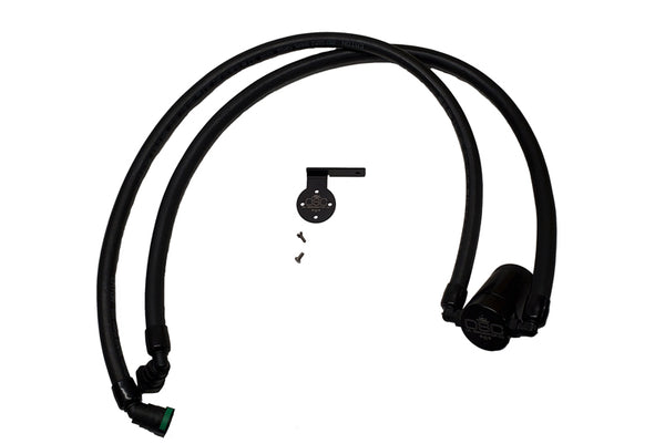 J&L 2021-2025 Ford F-150 3.5L Powerboost Passenger Side Oil Separator 3.0 - Black Anodized - 3028P-B
