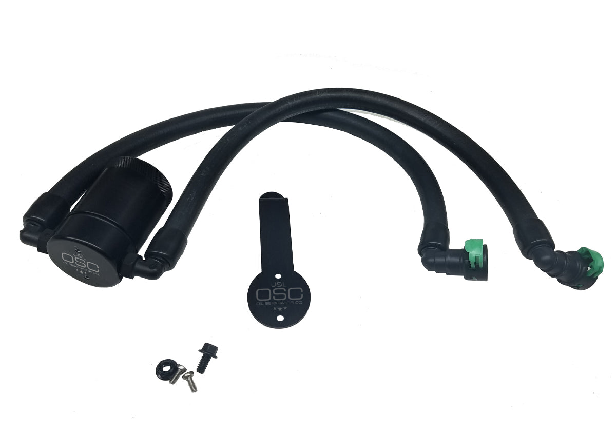 J&L 2015-2023 Ford Mustang EcoBoost Driver Side Oil Separator 3.0 - Black Anodized - 3029D-B