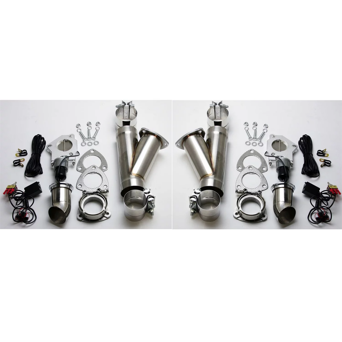 Granatelli 2.25in Alum Mild Steel Electronic Dual Slip Fit Exhaust Cutout w/Band Clamps - 303522D