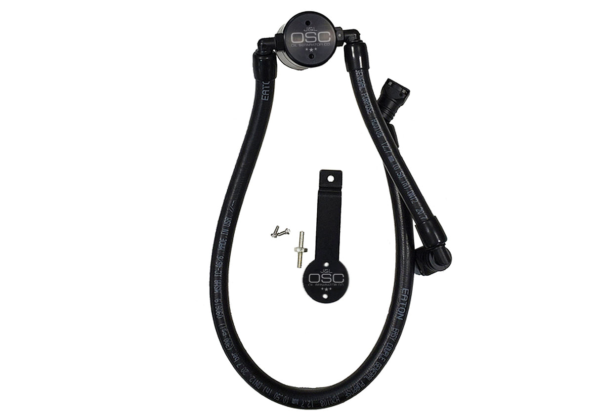 J&L Oil Separator 3.0 Passenger Side 2011-14 Mustang GT/12-13 Boss 302 Remote Mount - Black Anodized - 3041P-B