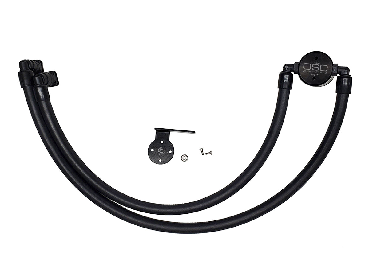 J&L 17-22 Ford F-250 6.2L/7.3L Passenger Side Oil Separator 3.0 - Black Anodized - 3042P-B
