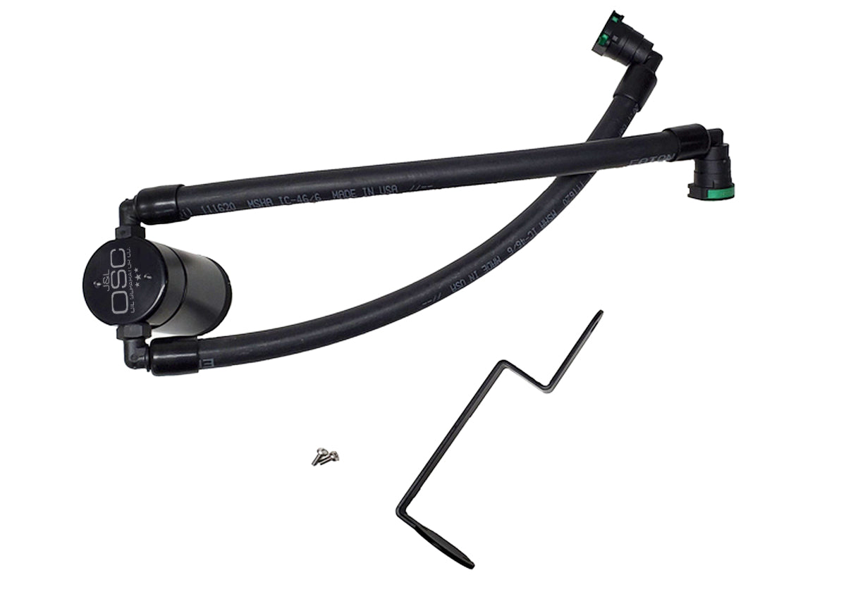 J&L 2021-2024 Ford Bronco Sport 1.5L EcoBoost Passenger Side Oil Separator 3.0 - Black Anodized - 3043P-B