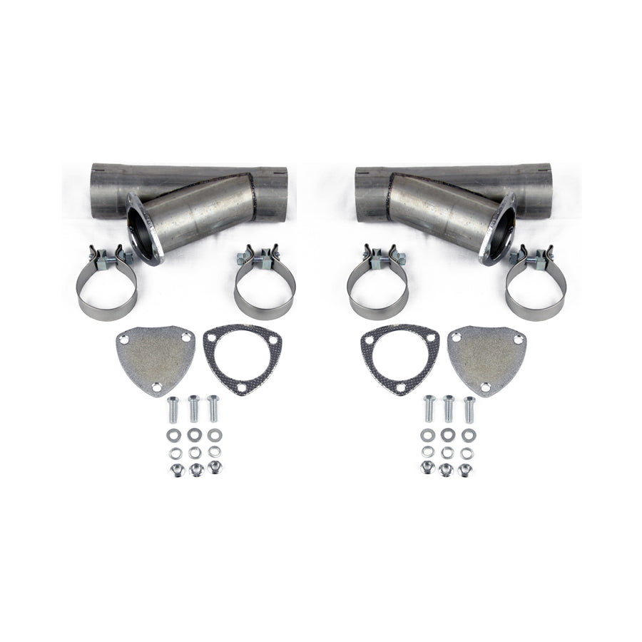Granatelli 5.0in Aluminized Mild Steel Manual Dual Exhaust Cutout w/Slip Fit & Band Clamps - 304550D