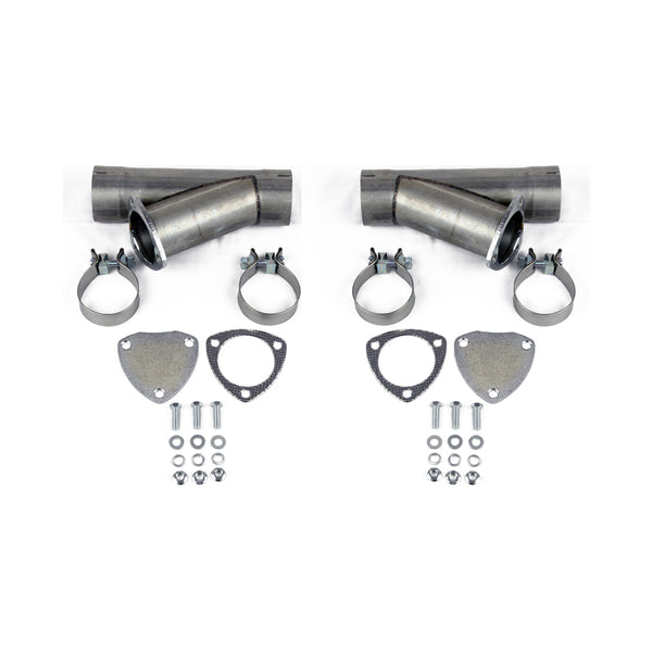 Granatelli 5.0in Aluminized Mild Steel Manual Dual Exhaust Cutout w/Slip Fit & Band Clamps - 304550D