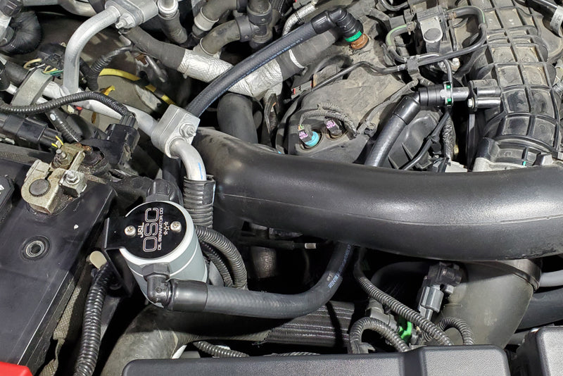 J&L 2015-2017 Ford Expedition 3.5L EcoBoost Oil Separator 3.0 - Clear Anodized - 3047P-C
