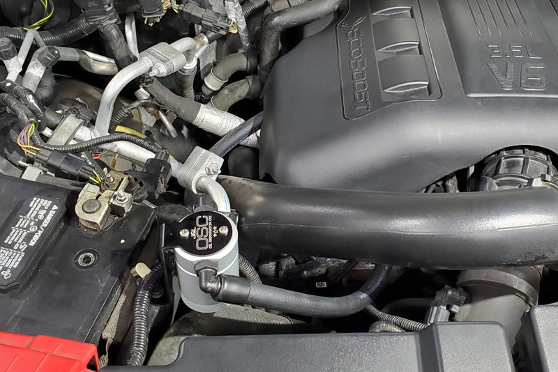 J&L 2015-2017 Ford Expedition 3.5L EcoBoost Oil Separator 3.0 - Clear Anodized - 3047P-C