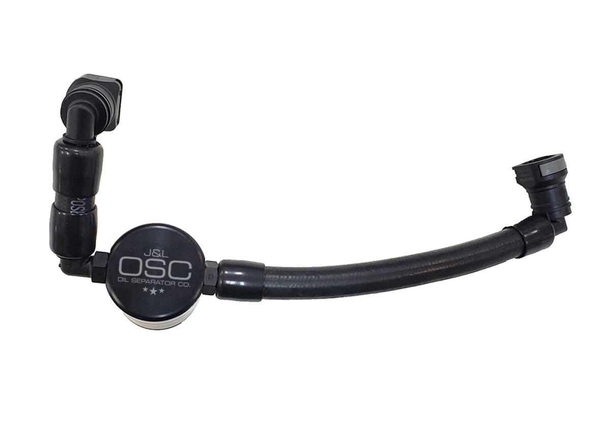 J&L 11-17 Ford Mustang V6 Passenger Side Oil Separator 3.0 V2 - Black Anodized - 3050P-B