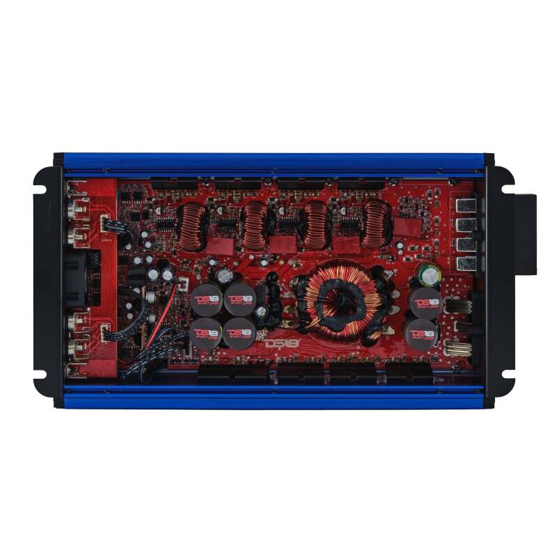 DS18 4-Channel Class-D Amp Stereo Full-Range 4 x 250 W RMS at4 ohm - Blue - FRP-2.4K4/BL - detail view