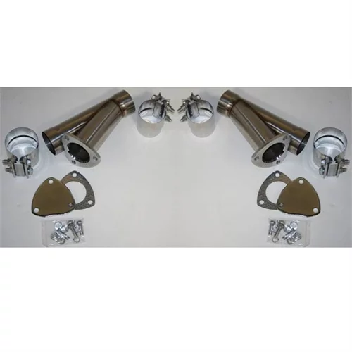 Granatelli 2.25in Stainless Steel Manual Dual Exhaust Cutout Kit w/Slip Fit & Band Clamp - 305522D