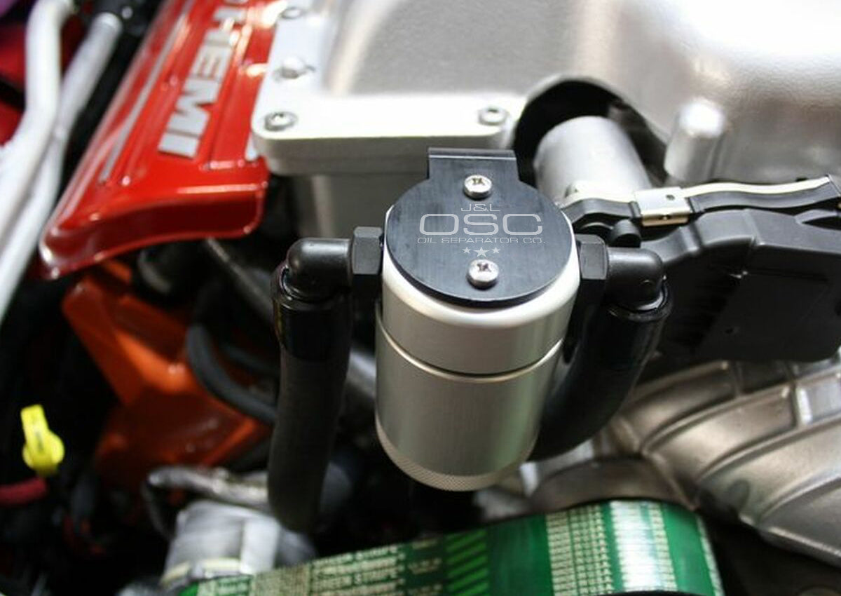 J&L 15-25 Dodge Hellcat/Demon 6.2L Hemi Passenger Side Oil Separator 3.0 - Clear Anodized - 3060P-C