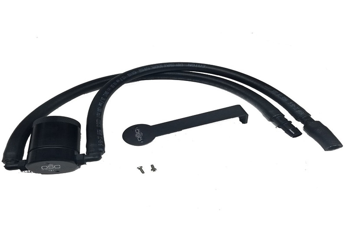 J&L 12-17 Jeep Wrangler JK 3.6L Passenger Side Oil Separator 3.0 - Black Anodized - 3064D-B