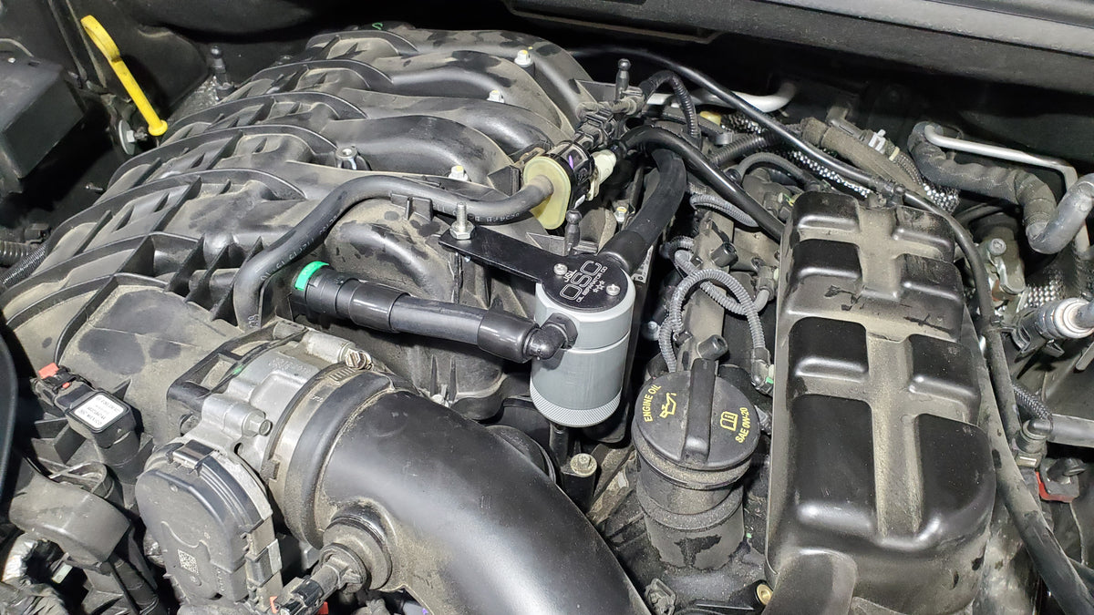 J&L 16-24 Dodge Durango / Jeep Grand Cherokee 3.6L Oil Separator 3.0 Passenger Side - Clear Anod - 3074P-C