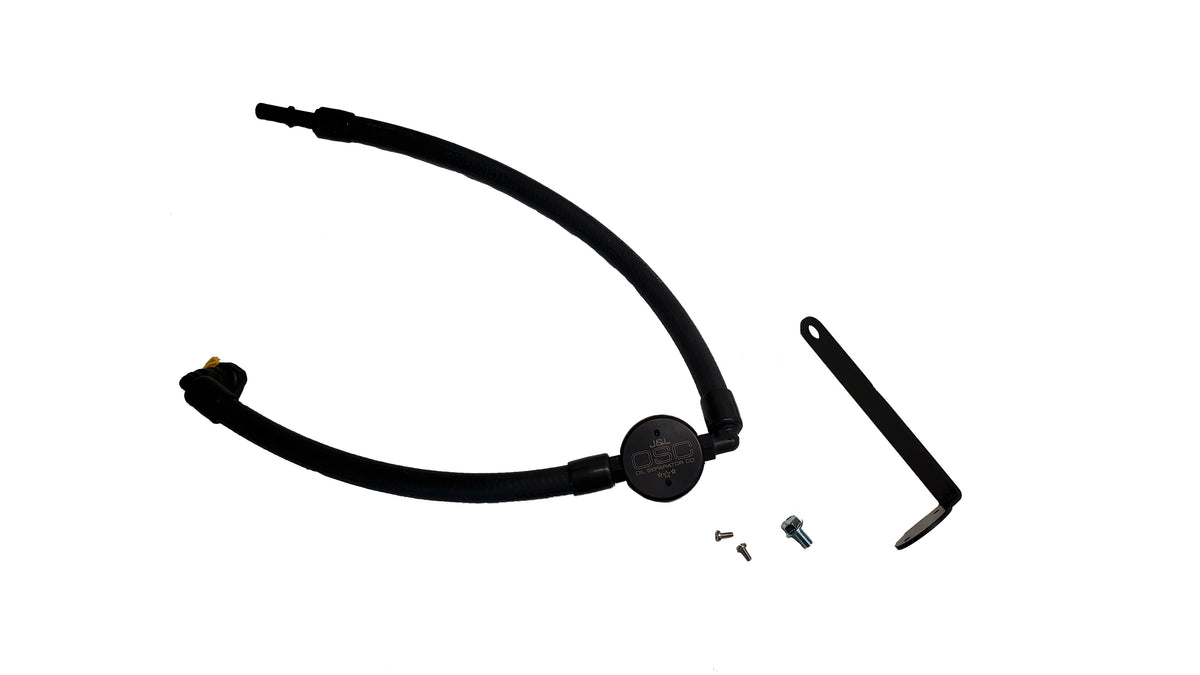 J&L 2021.5-2024 Ford Bronco 2.3L EcoBoost Oil Separator 3.0 Passenger Side - Black Anodized - 3075P-B