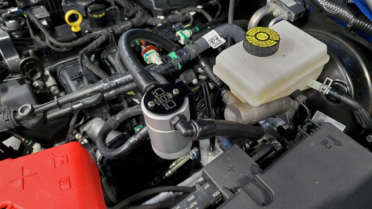 J&L 21-21.5 Ford Bronco 2.3L Ecoboost Passenger Side 3.0 Oil Separator - Clear Anodized - 3078D-C