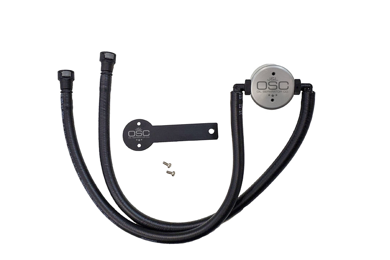 J&L 16-24 Chevrolet Camaro LT1 6.2L Drivers Side Oil Separator 3.0 - Clear Anodized - 3081D-C