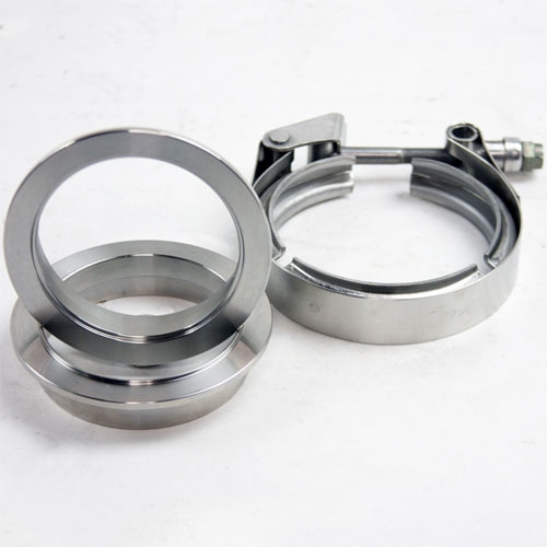 Granatelli 2.25in Mild Steel Mating Male to Female Flanges w/V-Band Clamp - 308522-1M