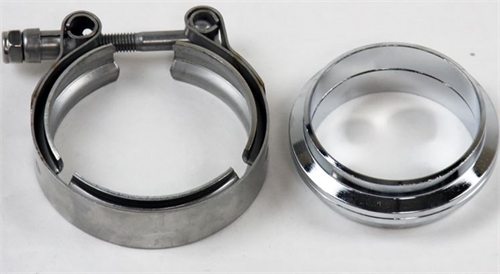 Granatelli 2.25in V-Band Mild Steel Flat Flanges w/Clamp - 308522-M