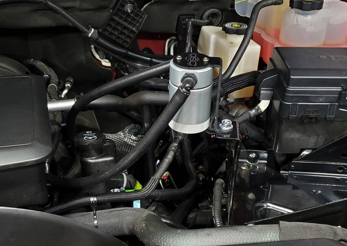 J&L 20-25 Chevy Silverado/GMC Sierra 2500/3500 6.6L Drivers Side Oil Separator 3.0 - Clear Anodi - 3089D-C
